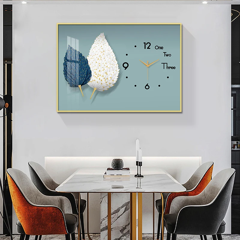 Large Size Abstract Aluminum Alloy Frame Artwork Wall Clock, Muted Quartz Clock for Home Decor,living Room,bed Room Décor