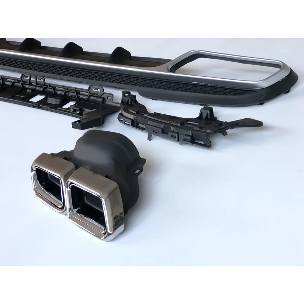 Rear Diffuser with Exhaust Tips for Benz E Class W212 E350 E400 E63 AMG Sport 2013-2016 Not for Standard Rear Bumper Lip Spoiler