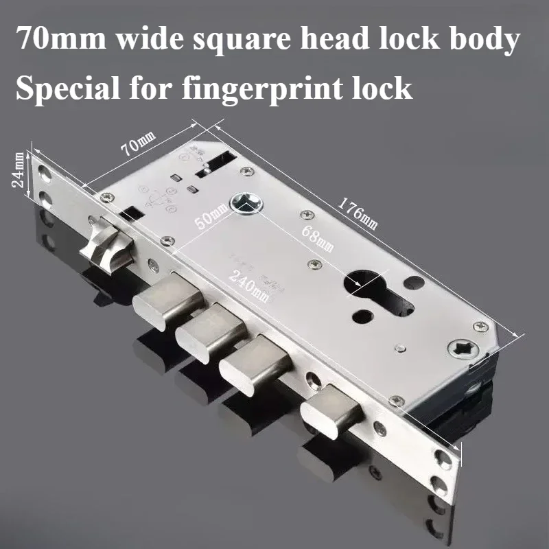 Stainless Steel 68 * 50 Series Lock Plastic Steel Aluminum Alloy Flat Door Lock Body Excluding Keys Fingerprint Lock Exclusive