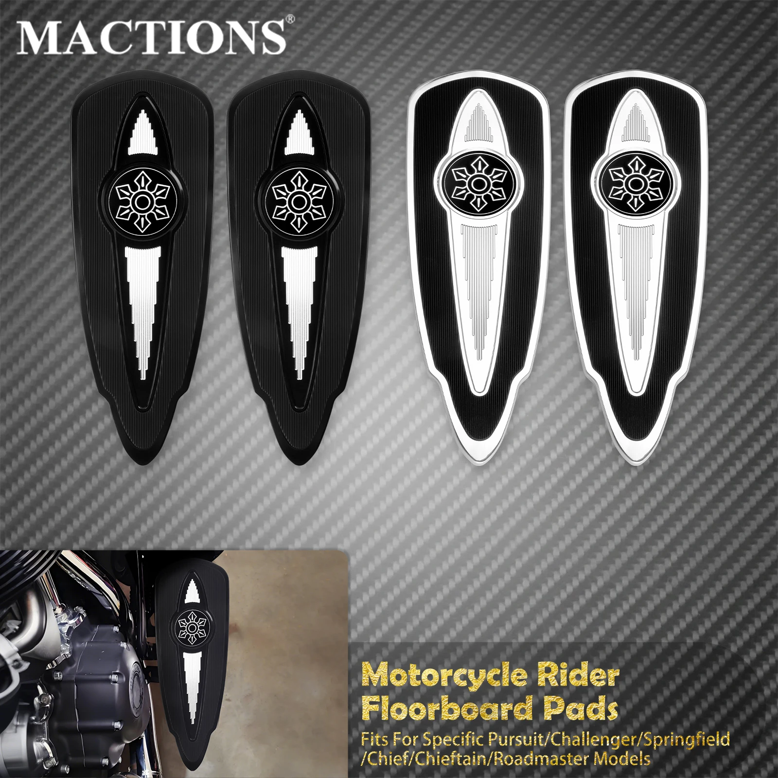Motorrad Fahrer Dielen Pads Fahrer Fußrasten Fußstütze Vorne Trittbrett CNC Für Indian Roadmaster Challenger Chieftain Chief