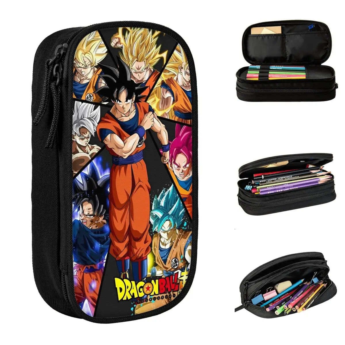 สนุก Dragon Ball Z DBZ Goku ดินสอ Pencilcases ผู้ถือปากกาสําหรับนักเรียนความจุขนาดใหญ่กระเป๋านักเรียนโรงเรียนของขวัญเครื่องเขียน