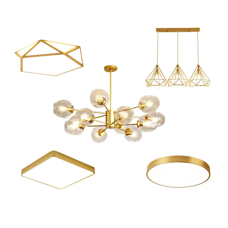 

Living room chandelier modern simple Nordic lighting package combination