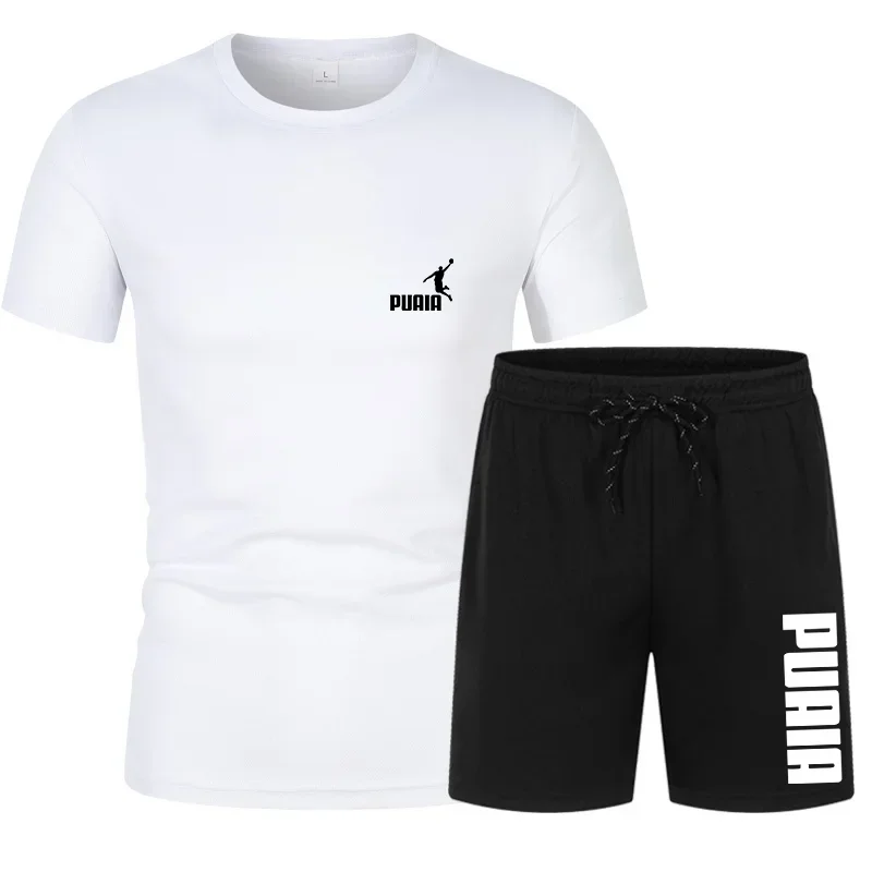 Summer Casual Pants + Short-Sleeved Shirts - Breathable and Loose Sports Outfit - Comfortable Fitness Basketball Pants
