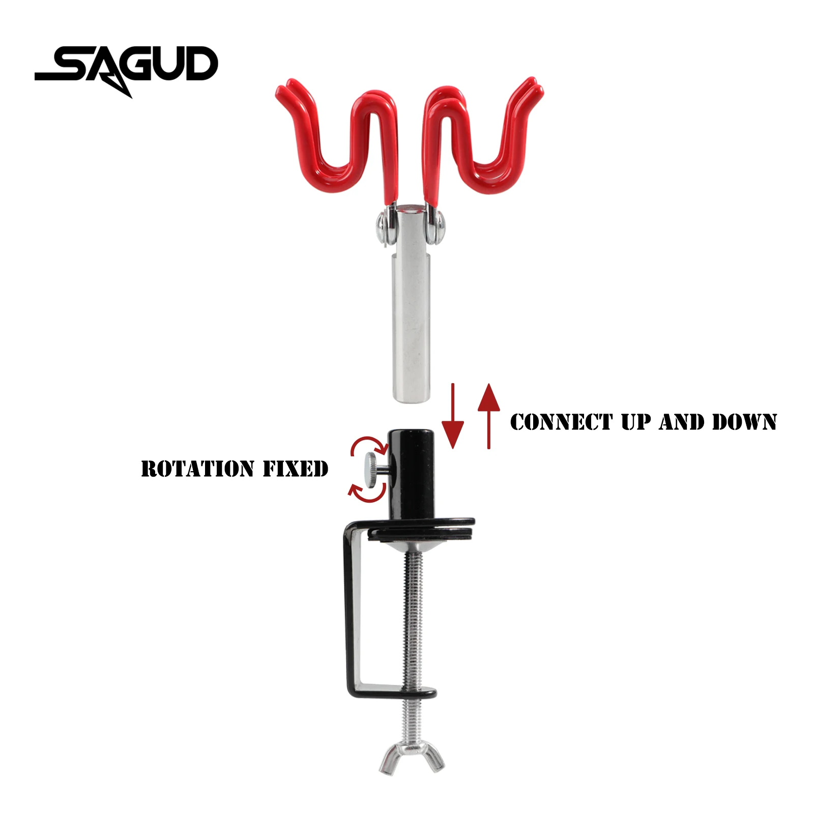 SAGUD Airbrush Holder 2 Capacity 360 Swivel Clip Mount Desktop Station Stand Spray Gun Clamp-on Holder for Many Brand Airbrushes