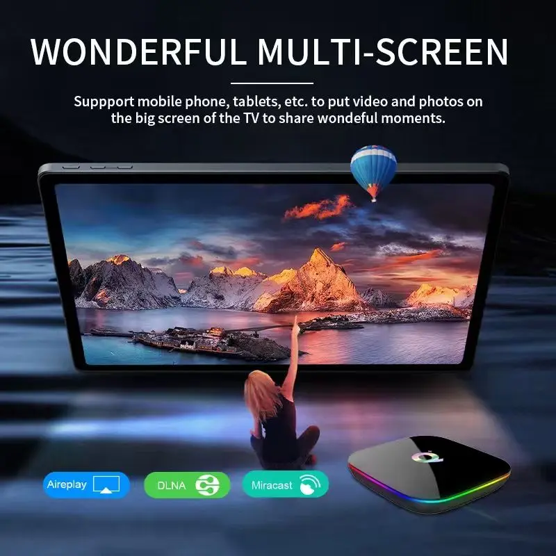 Mortal Home Theatre Smart TV Box Android 10 Q Plus Ultra HD 4K 60FPS WIFI 2.4G 4-Core عالية السرعة BT5.0 مربع لاعب وسائل الإعلام.