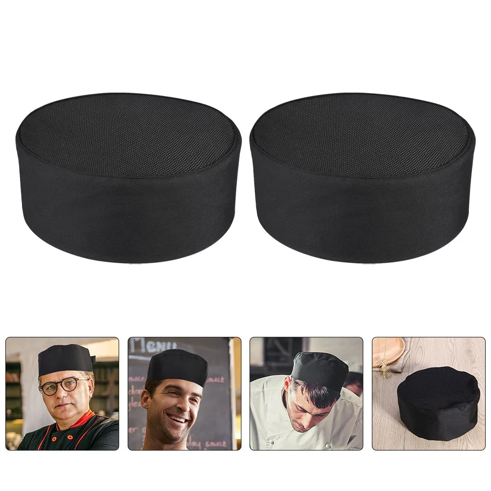 3 pçs respirável chef bonés preto ajustável unisex para cozinha cozinhar escolas de catering chef bonés respirável chapéu protetor
