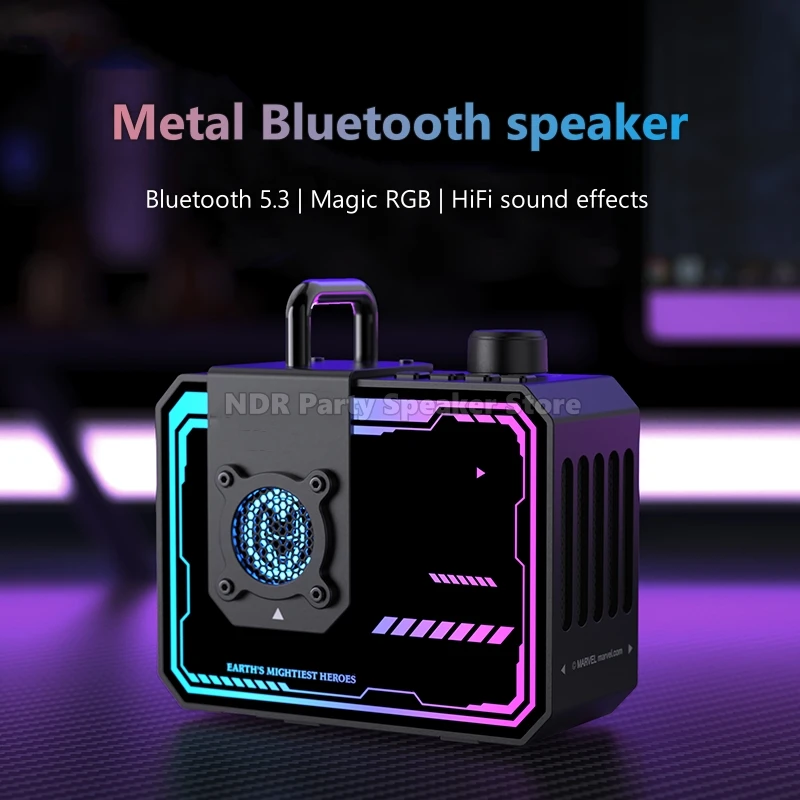 

Mini Metal Audio Speaker Stylish Design Portable Outdoor Bluetooth Speakers 1800mAh Battery Stereo Music Bass Feature Home Use