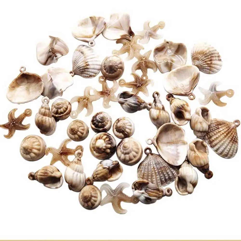 50-100pcs Conch Shell Acrylic Charmss Starfish Conch Marine Creative Pendant Earring Bracelet Spacer Necklace Accessories