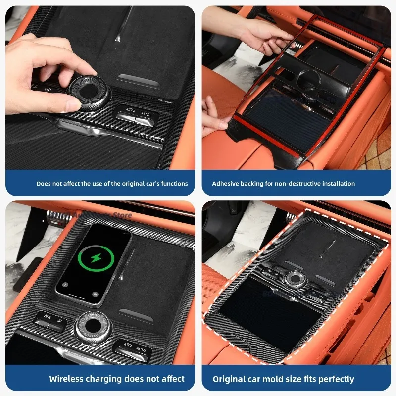Center Console Panel Frame Protective Cover ABS Anti-scratch Control Gear Shift Panel Protector for Lynk & Co 900 2025 2026