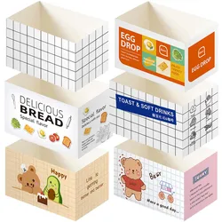 50Pcs Small Size Sandwich Wrapping Box Disposable Food Container Cake Toast Bread Hamburger Packing Boxes Party Baking Supplies