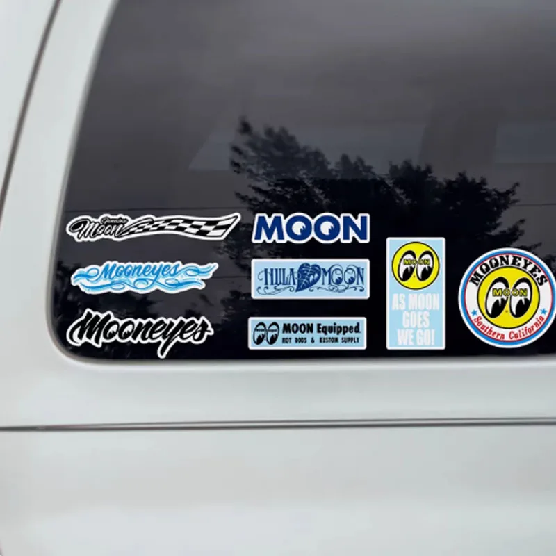 8 Pcs/Set Moon Series Blue Matte Decal Waterproof Laptop Stickers Car Skateboard Helmet Luggage Pitcher Pegatinas Vinyl Material