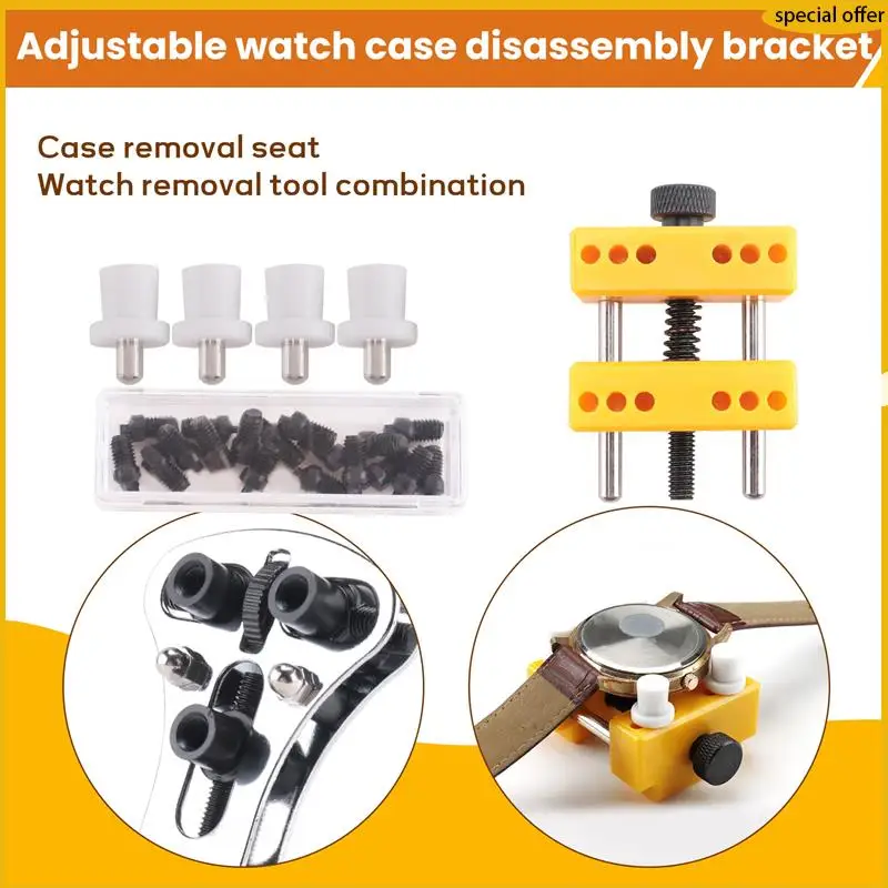 A50I Suporte de remoção de caixa de relógio ajustável Conjunto de capa aberta de três garras Kit de reparo de relógio
