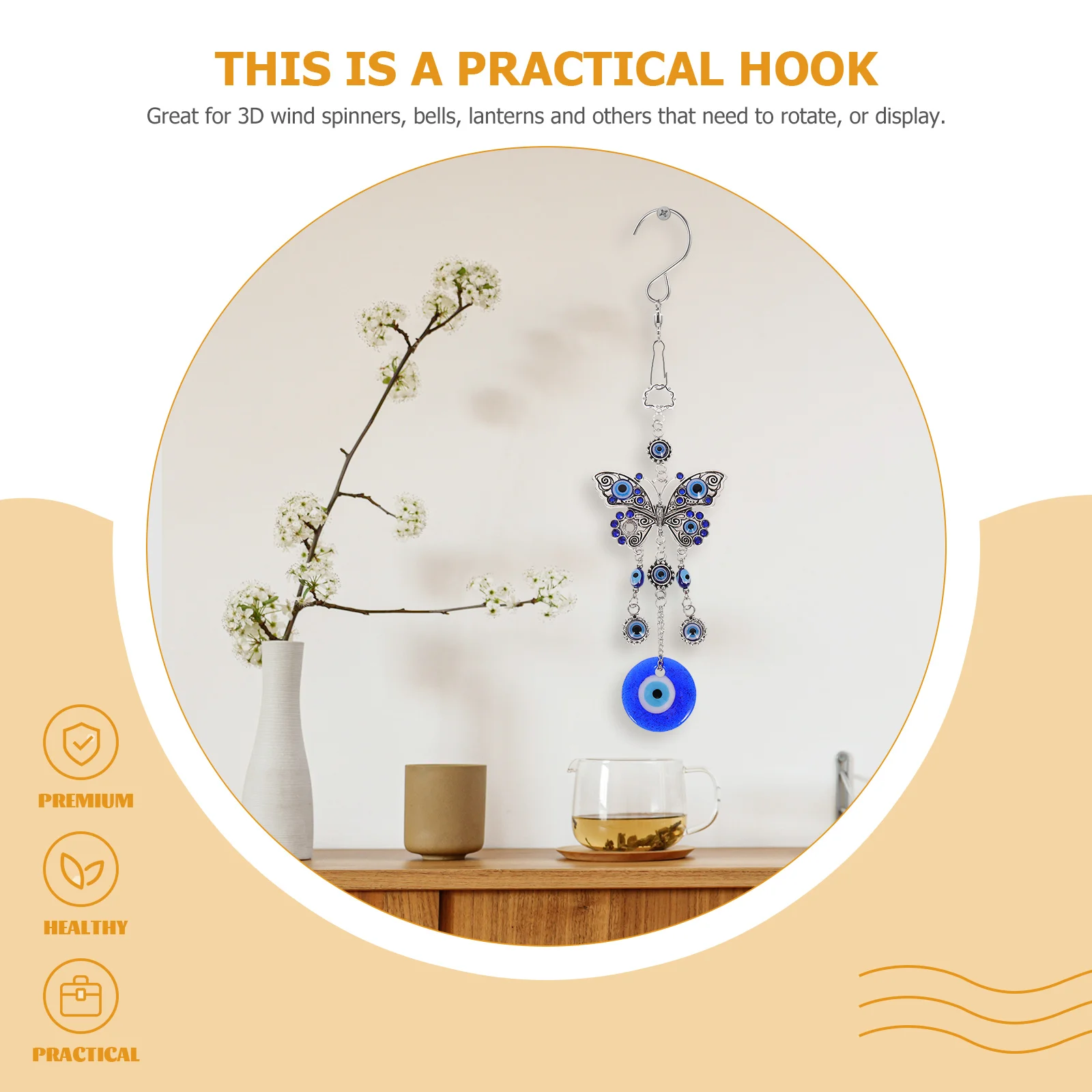 10 Pcs Wind Chime Hook Swivel Hooks Windbell Hanger Rotating Chimes Hangers Hanging Clips Display Heavy Duty Clothes Rack