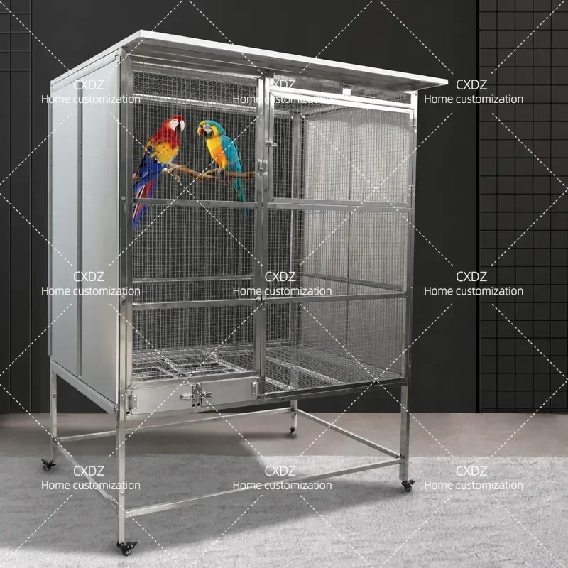 304 Stainless Steel Large Parrot Breeding Cage Outdoor Aviary for Medium to Large Birds Durable Metal Mesh Farm Poultry House