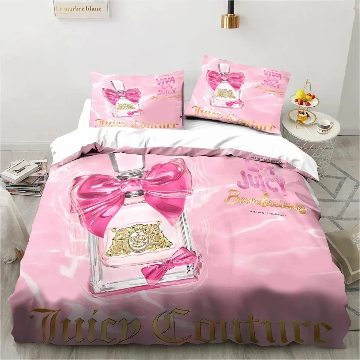 3D Printing Juicy Couture Crown Bedding Set Duvet Cover Bed Set Quilt Cover Pillowcase Comforter king Queen Size Boys Adult