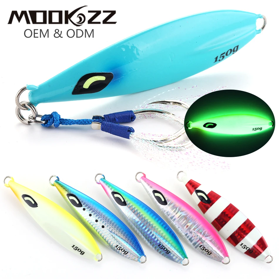 

MOOKZZ SLOW Jigging New Metal Jigs Fishing Lure 40g 60g 80g 100g 130g 150g 200g 250g Large Metal sea Fishing Lures