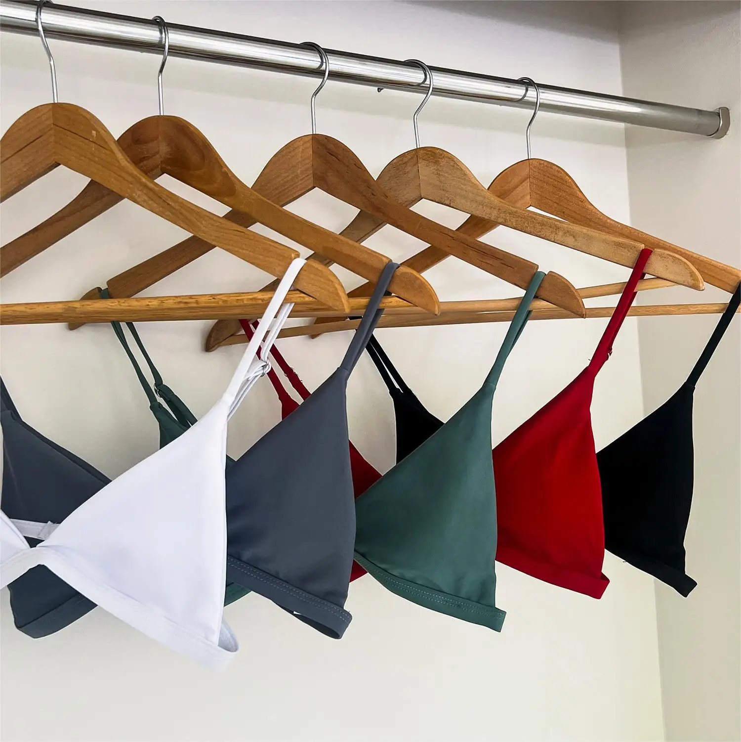 Roupa de banho 2024 mulher moda feminina biquíni cor sólida banho sem costas sexy tankini duas peças primavera quente maiô M-XL