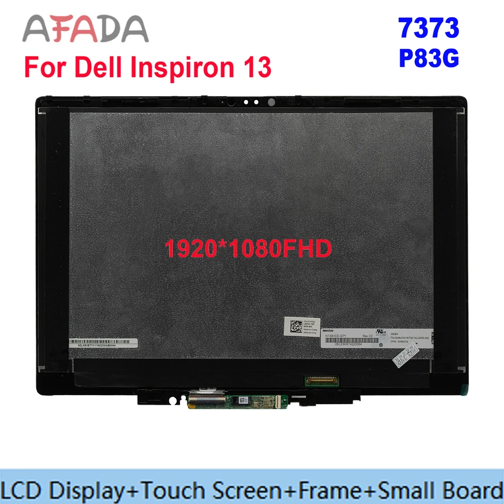 

13.3" For Dell Inspiron 13 7373 2-in-1 P83G P83G001 LCD Display Touch Screen Assembly Frame FHD LP133WF4-SPA2 NV133FHM-N54