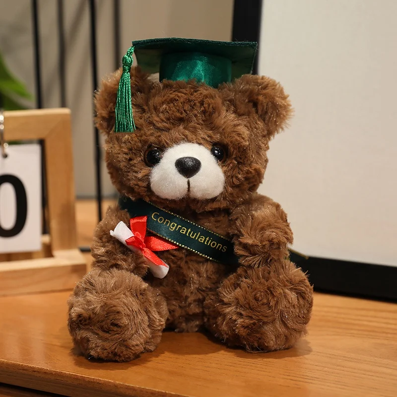 18 cm Dr. Bear süßes Plüschtier, klein, hellbraun, Teddy-Kleidung, Arzthut, Puppe, Abschlussgeschenke – Detail 9
