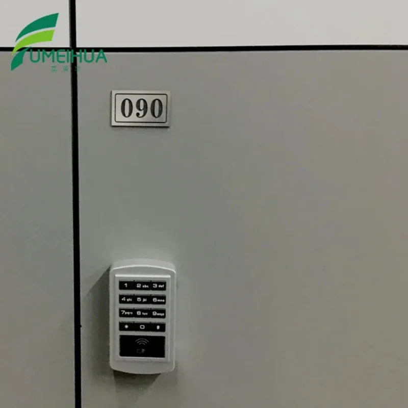 custom.6-Tier Airport & School Storage Lockers Electronic Combination Luggage Cabinet with HPL & Steel Compact Laminate Ma