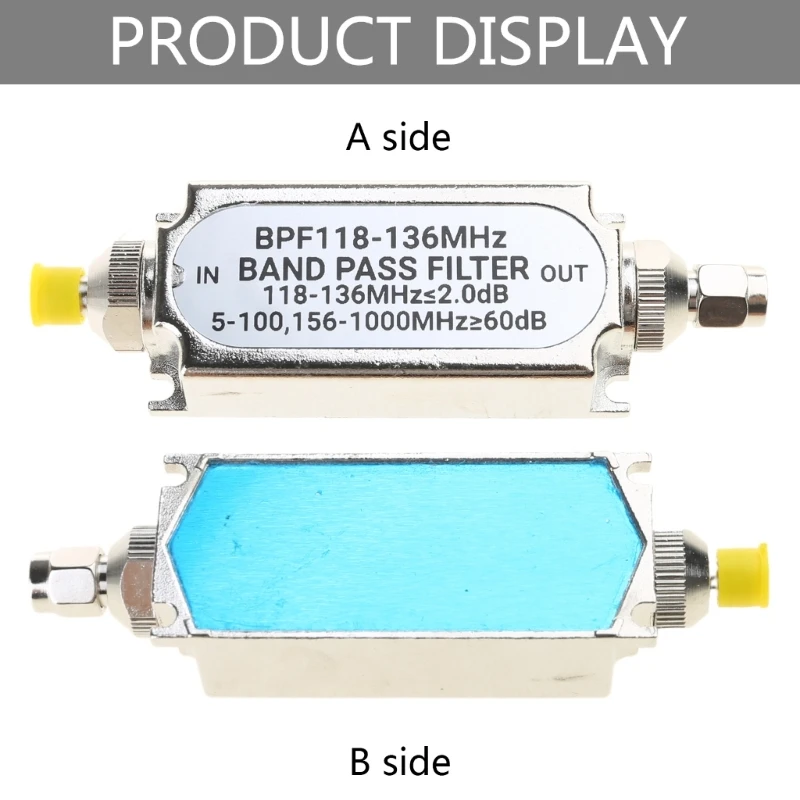 

BPF118-136MHz Metal Bandpass Filter Easy Connection for Aeronautical Air Band