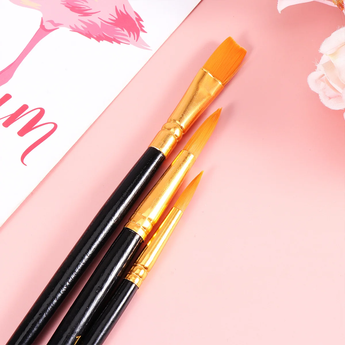 

12pcs Oil Paint Brush Set Professional Watercolor Painting Brushes For Acrylics Gouache Beginners Artists Black