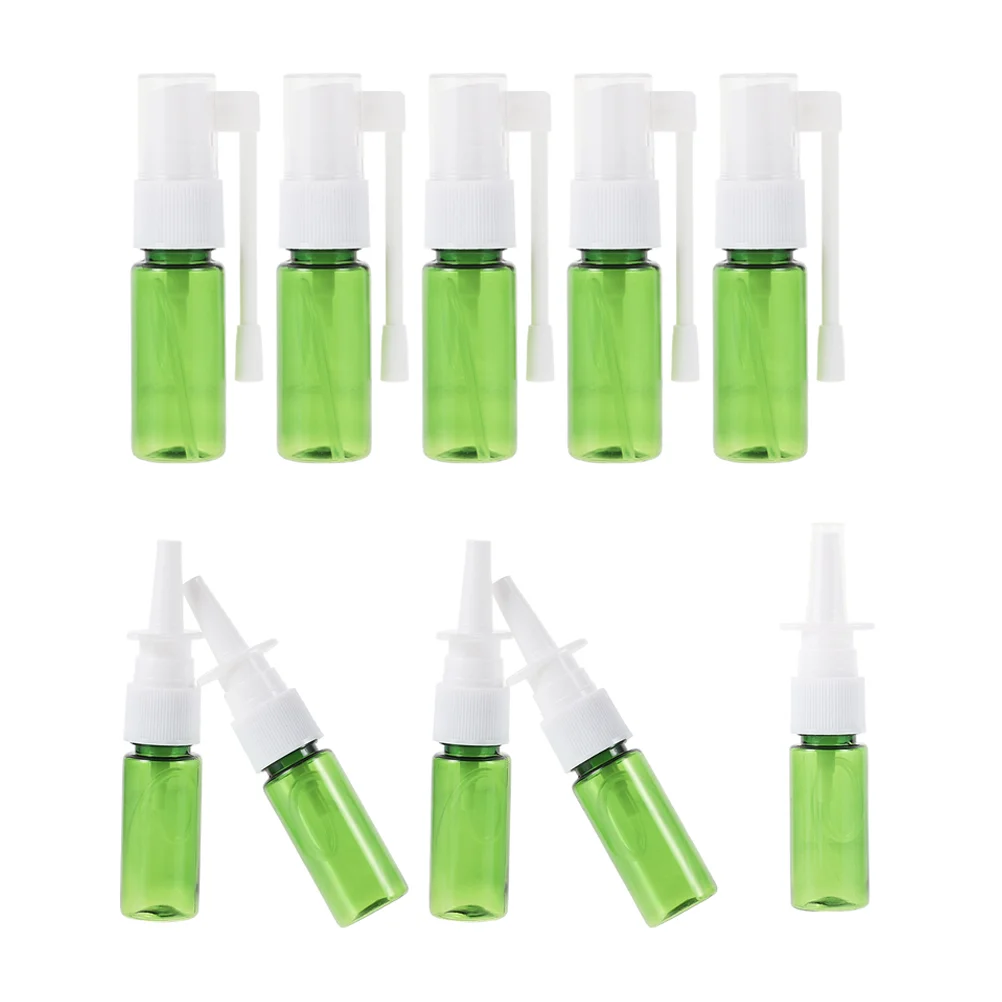 

10 Pcs Spray Bottles Perfume Liquid Container Nasal Sprayer Empty Sub Plastic Nose Green Package Travel