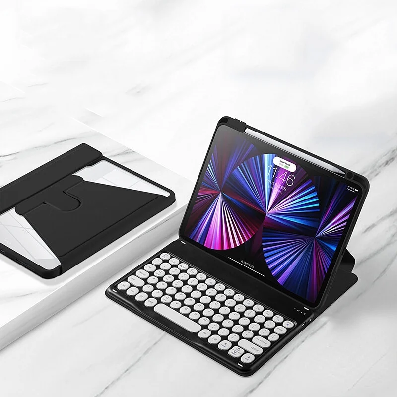 

360 Rotation Detachable Wireless Bluetooth Keyboard Case for Samsung Galaxy Tab S9 Plus S9 with Pencil Holder Keyboard Casing