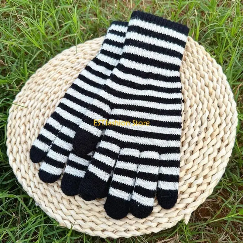 y5gc-冬ニット手袋暖かい-strecty-ニット手袋男性女性携帯電話タッチ厚く暖かい大人の手袋ユニセックス