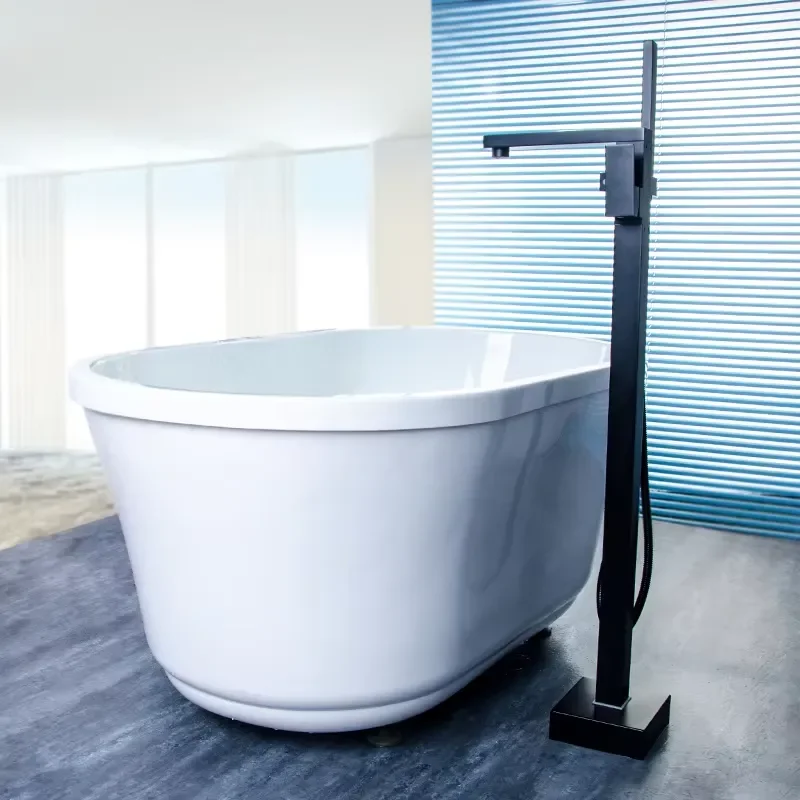 FLG:HB114 Freestanding Bathtub Faucet Matt Black Bathtub Bath Shower Faucet Mixer Tap view 2