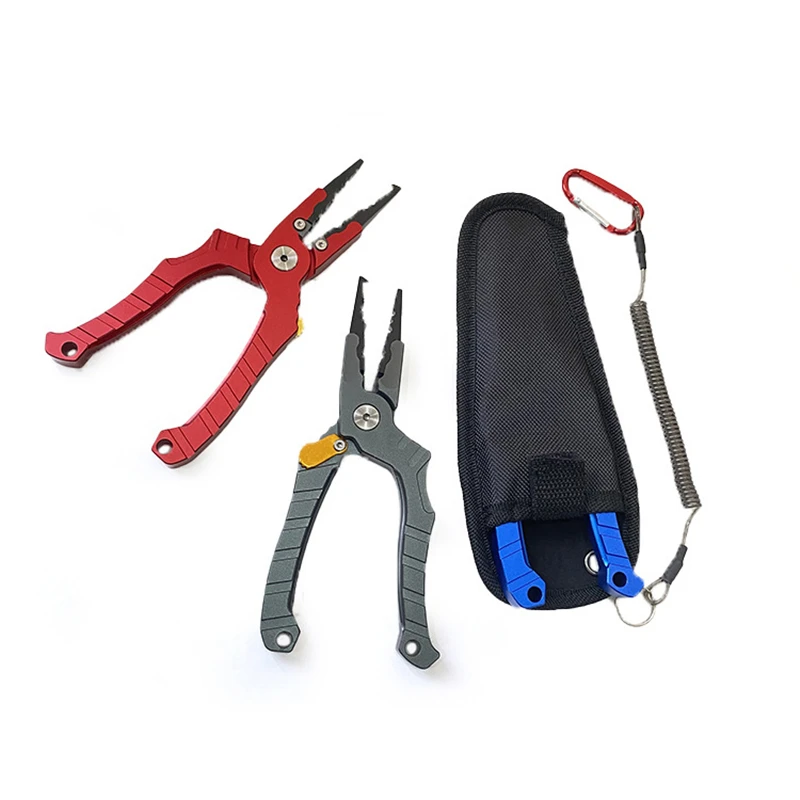 

Y125 Multi-Purpose Fishing Pliers Aluminum Alloy Fish Controller Upper Ring Forceps Fishing Line Cutters Tungsten Steel Blades