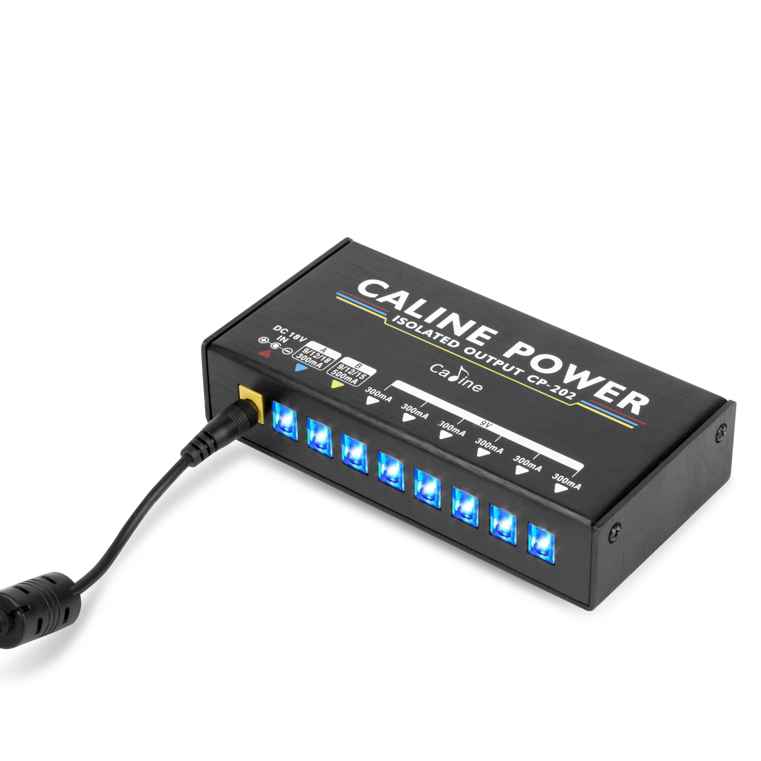 Caline CP-202 Truly Isolated Power Supply Digital Delayer For 9V/12V/15V/18V Guitar Effect Pedal 36W 8 Outputs With Adapter