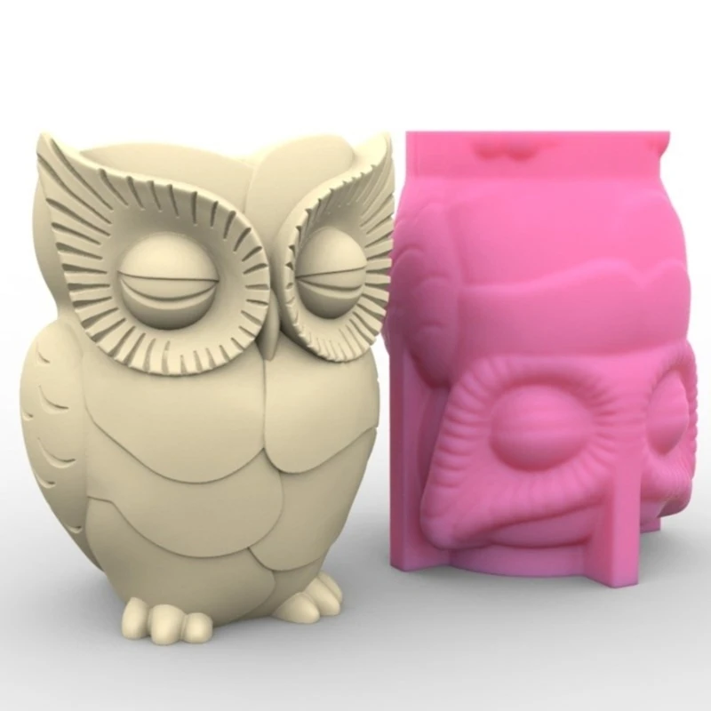 Owl Pen Holder Silicone Mold Desktop Ornament Succulent Planter Flowerpot Molds Epoxy Resin Mold DIY Plaster Making