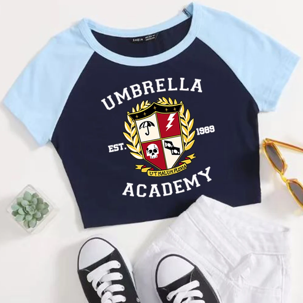 The Umbrella Academy Woman's Crop T-Shirt T-Shirt Girls Fashion O-Neck Short Sleeves Shirts