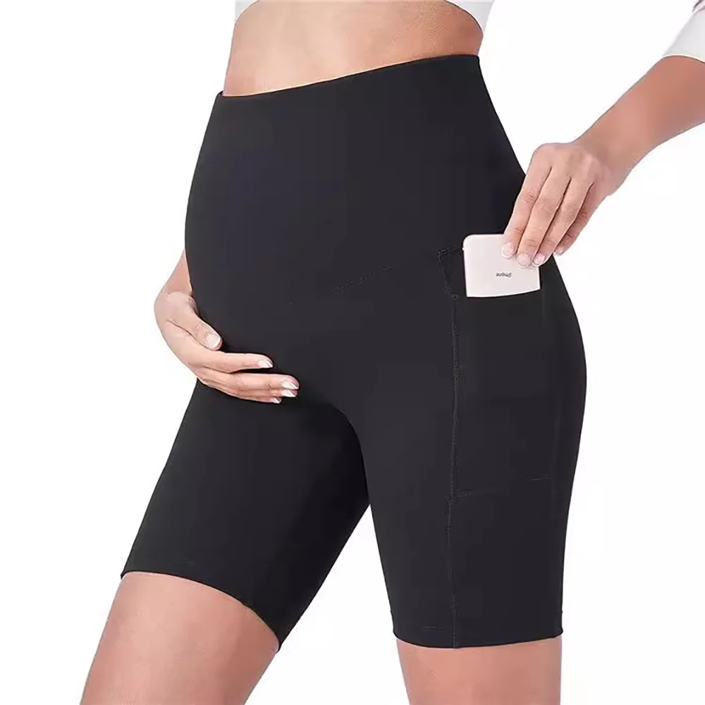 Mini Yoga Fitness Esercizio Pantaloni da donna incinte Vita alta Coltiva solo Pantaloni da donna incinte Supporto per lo stomaco Lusso
