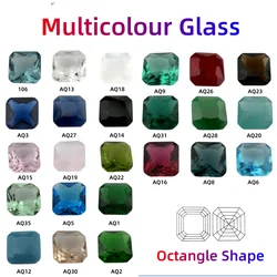 5/10pcs 2x2mm-12x12mm Colorful Octagnele Square shape Glass Rhinestone Crystal Strass Zircon Artificial Gemstone Jewelry