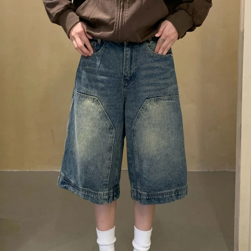 Vintage Wide-Legged Jeans Bf Unisex High-Waisted Pockets Fashion Casual Loose Harajuku Y2K Pants Streetwear Men Denim