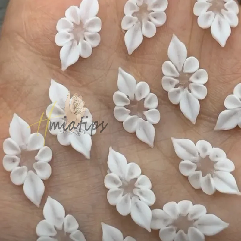 3d Handgemaakte Prachtige Snijwerk Acryl Bloemen Nagel Bedels Bloemblad Met Parel Steentjes Kristal Gesneden Diy Manicure Decoratie