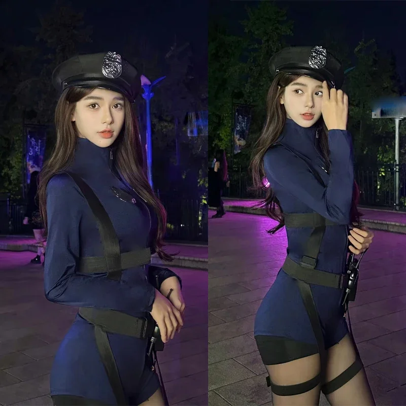 Sexy Cosplay Costumes Hot Rabbit Police Woman Jumpsuit Halloween Costume For Women Tempting Uniform Seductive Performance Cloth