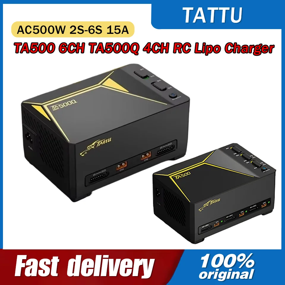 TATTU TA500 TA500Q 2S-6S 15A AC500W Four-Channel Smart LiPo Battery Charger G-Tech Support Original High Power