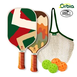 Orbia Sports-juegos de paletas de Pickleball con bolsa de red, Kit de regalo de núcleo de panal, compatible con USAPA, incluye 4 bolas, 2 paletas