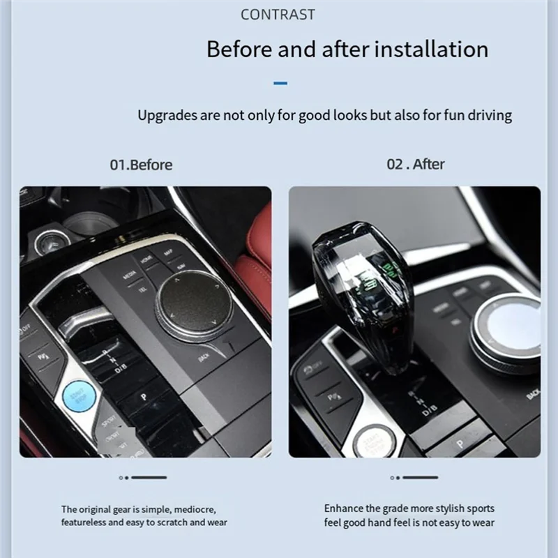 

Durable Car Crystal Gear Shift Knob Lever For BMW 2 3 4 Series I3i4ix3x5x6x7 Crystal Gear Handle Non Disassembly Installation