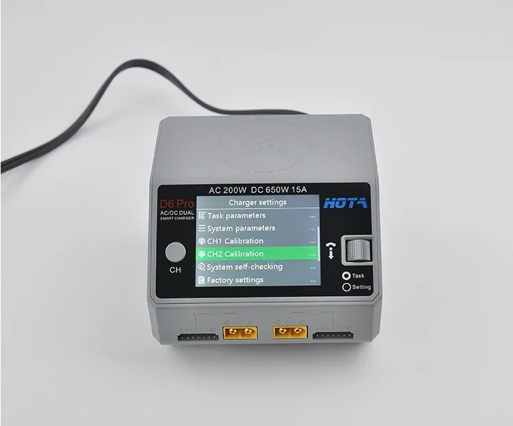 HOTA D6 Pro 200W 15A Dual Channel Wireless Smart Model Car Model Lithium Battery Charger 1-6S LiPo/LiHV/LiFe/Lilon/Lixx/NiZn/Nic