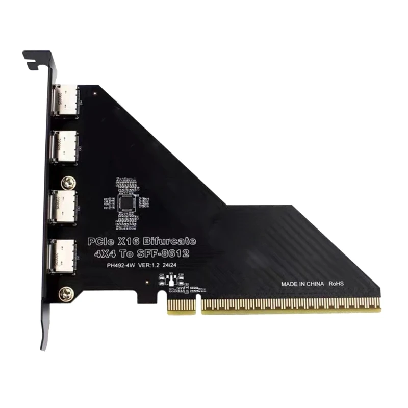 PCIe Expansion Card PCIe X16 to PCIEX4X4X4X4 Split SFF8612 Adapter for Workstations Enhances Storage Capacity