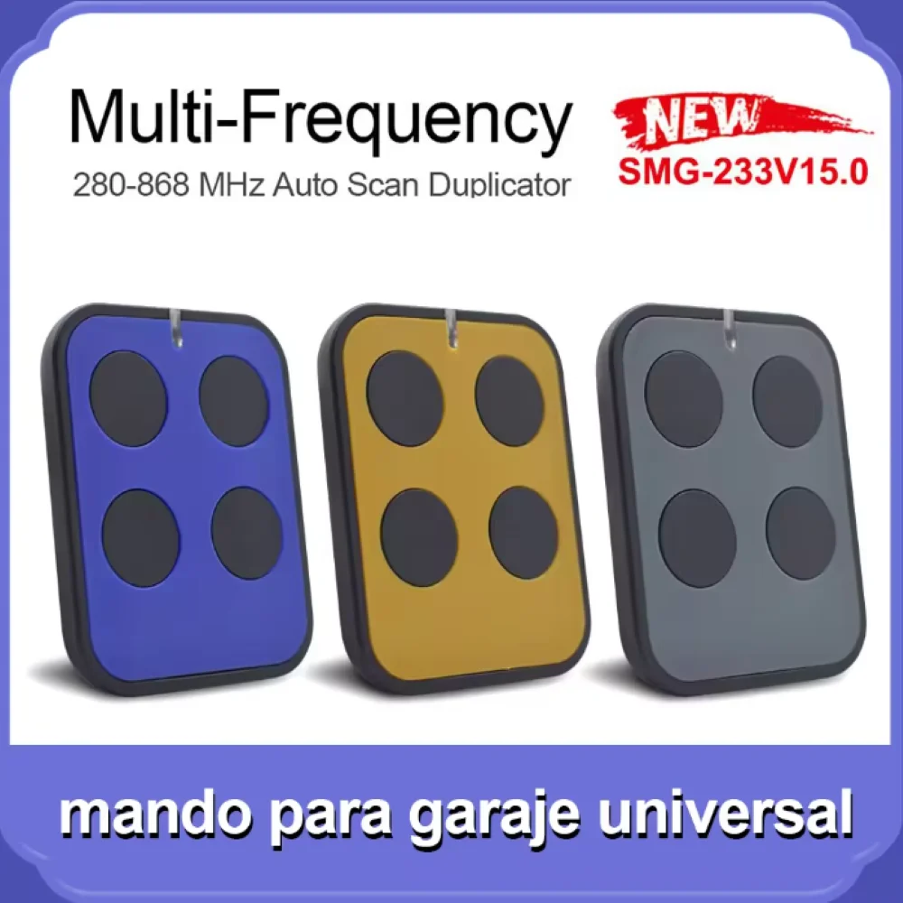 1/3/5pcs Multi-Frequency Garage Door Remote Control 280MHz to 868MHz Rolling&Fixed Code 433MHz Gate Opener Command Keychain