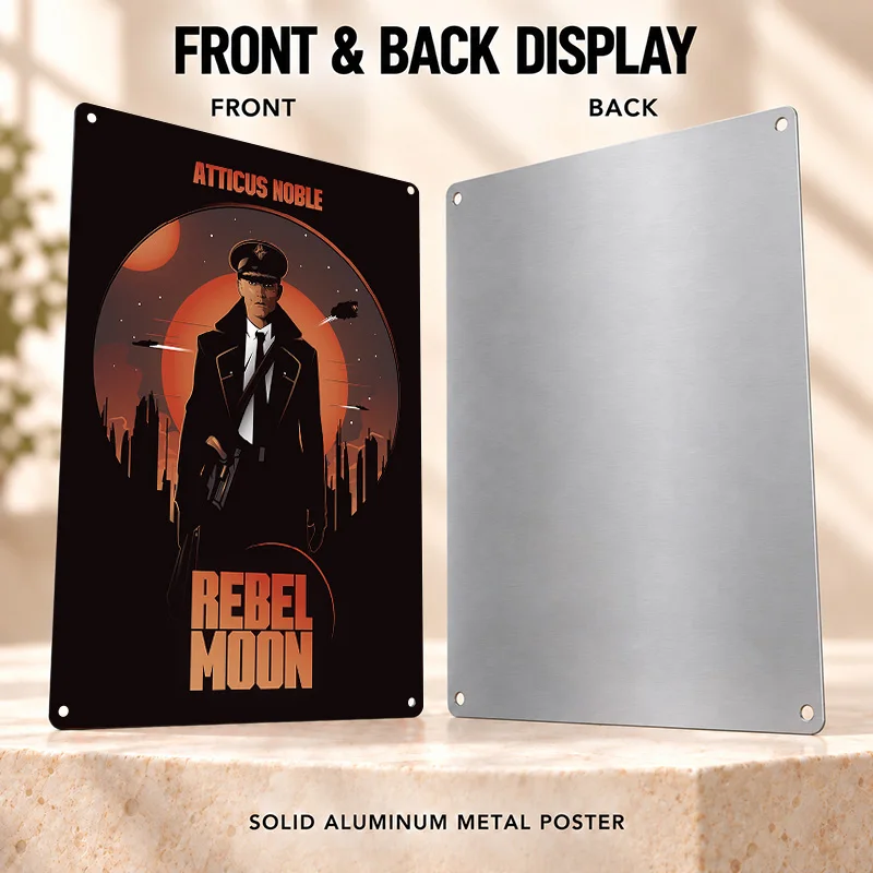 Rebel Moon Aluminum Posters Neon Technology Theme Game Room Wall Art Personalized Metal Sign Collector Gift For Future Dreamers