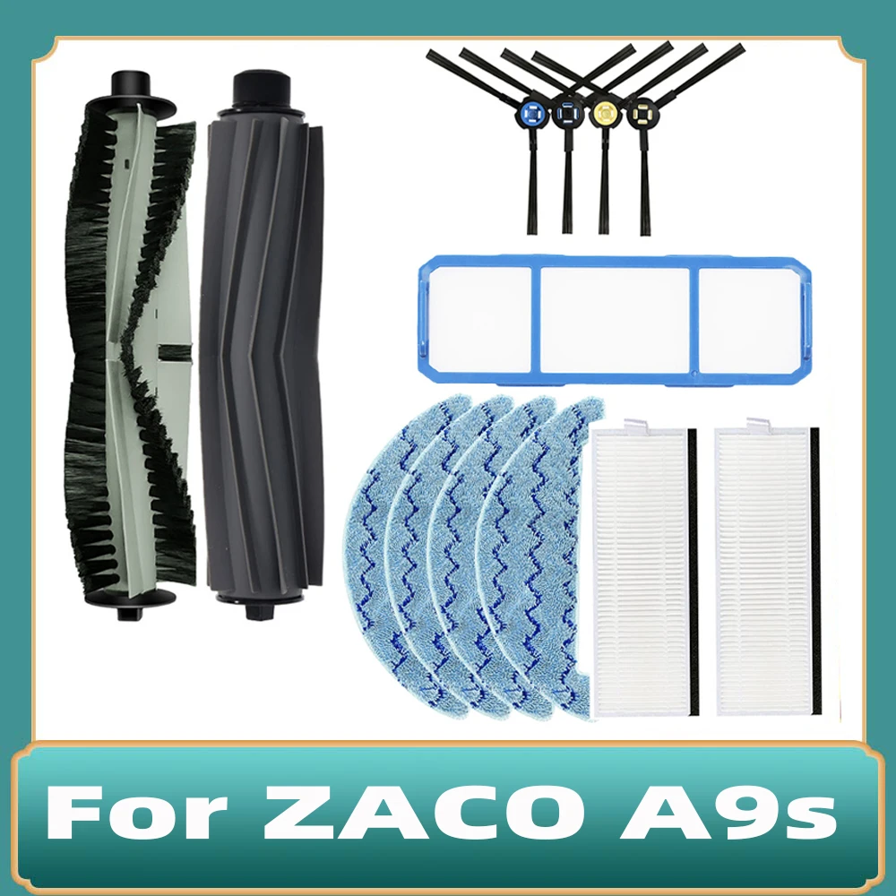 For ZACO A9s Robot Vacuum Cleaner Main Brush Side Brush Mop Cloths Rag Replacement Spare Parts Accessories Kit