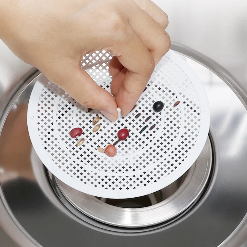 Filtro de fregadero cortable para el hogar, tapón receptor de pelo, cubierta de drenaje de suelo de baño, colador antiobstrucción, accesorios de drenaje de ducha