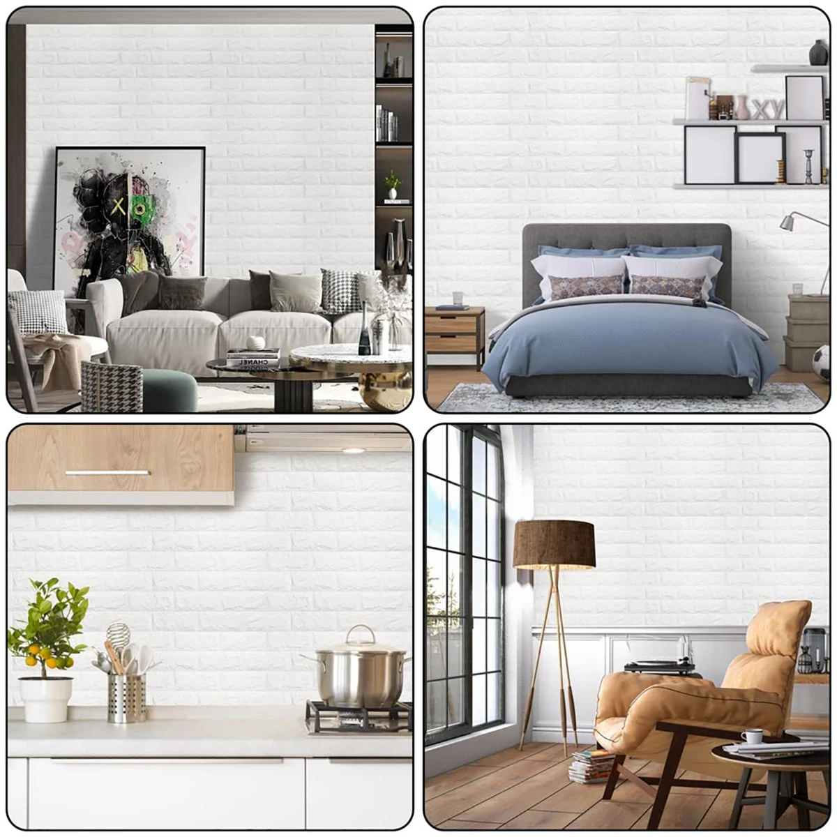 5/15/30 Pcs 35*38.5 CM 3D Brick Pattern Wall Sticker Imitation Brick Wall Decoration Waterproof Self Adhesive Wallpaper For Room