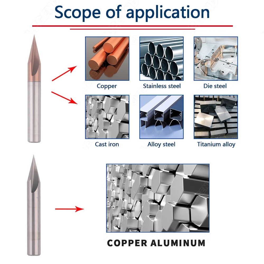 Talang pemotong penggilingan 30 derajat 2 3 seruling karbida sudut Countersink Chamfer pabrik Deburring 4 6 8 10mm tepi V Grove Router